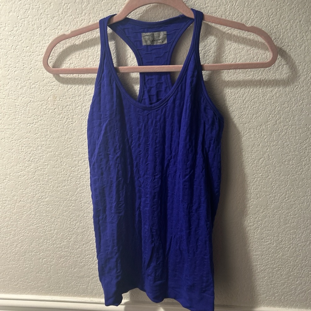 Athleta Blue Ribbed Tank Top